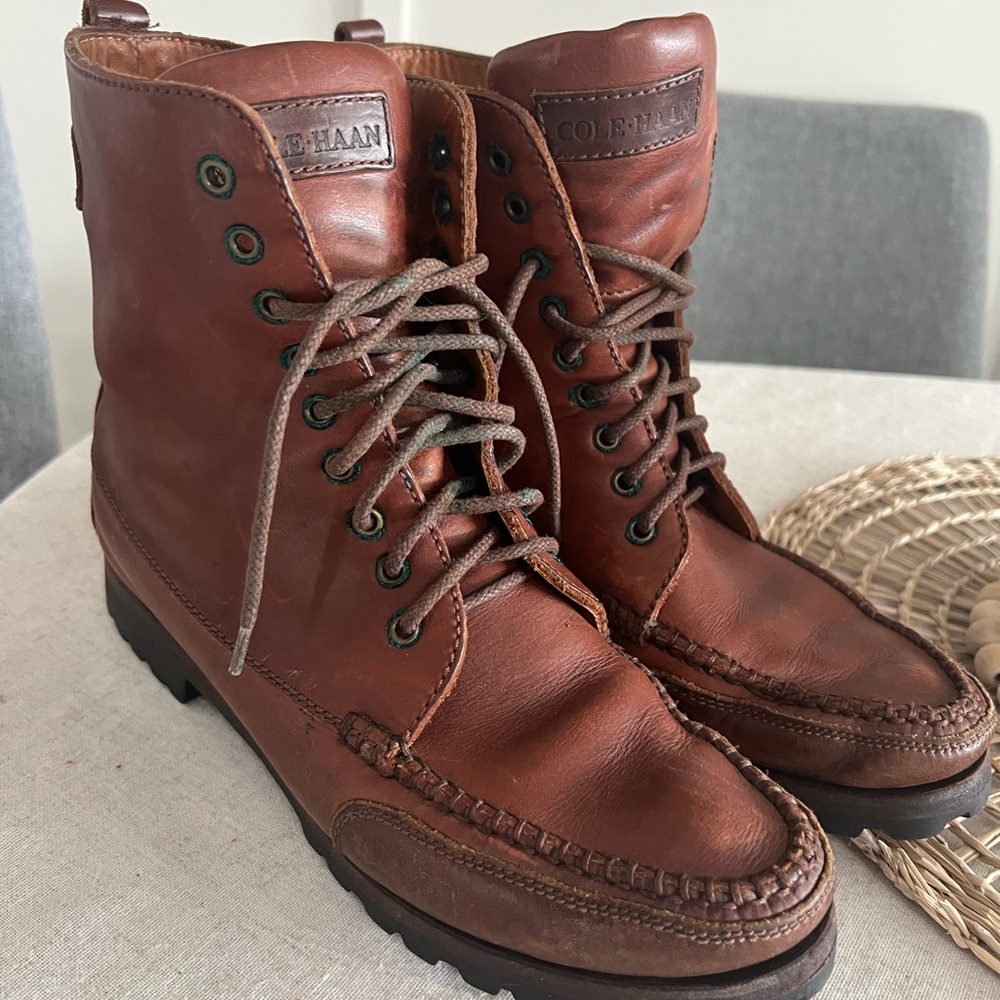 Cole Haan County Leather Chukka Boots F8861 Brown Womens US 9.5 M Made In Brazil
